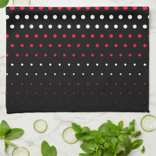 Carmine Red und White Polka Dot Küchentuch