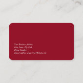 Carmine Red Unique Moderne stilvolle Minimalistisc Visitenkarte (Rückseite)