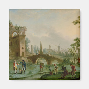 Carmontelle, das die Schlüssel des Parc gibt Magnet