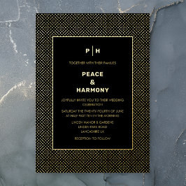 Carnaby Confetti Gold Black Wedding Folieneinladung