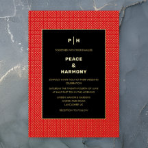 Carnaby Confetti Gold Red Black Wedding