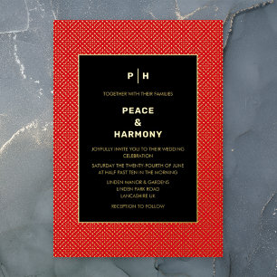 Carnaby Confetti Gold Red Black Wedding Folieneinladung