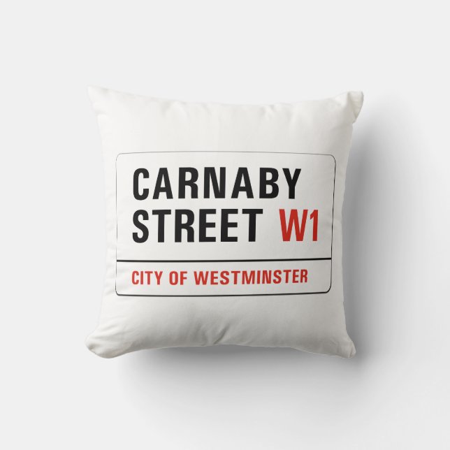 Carnaby Straße, London-Straßenschild Kissen (Vorderseite)