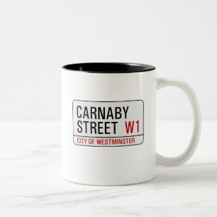 Carnaby Straßenschild Zweifarbige Tasse