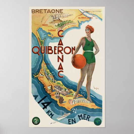 Carnac - Quiberon France Vintage Poster 1930 (Vorne)