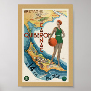 Carnac - Quiberon Frankreich Vintage Poster 1930