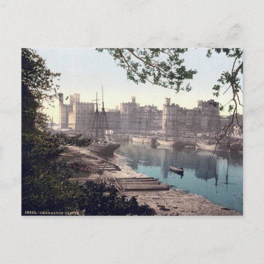 Carnarvon Castle Wales, Vintage Postkarte (Vorderseite)