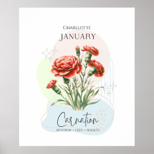 Carnation Birth Blume Januar Poster