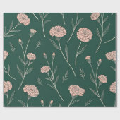 Carnation Bloom Wrapping Paper Geschenkpapier (Flach)