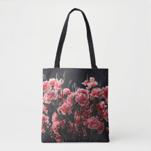 Carnation Blume mit Vintager Farbe bedruckt Tasche