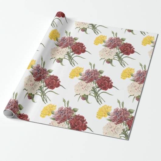 Carnation Blume Muster Geschenkpapier (Ungerollt)