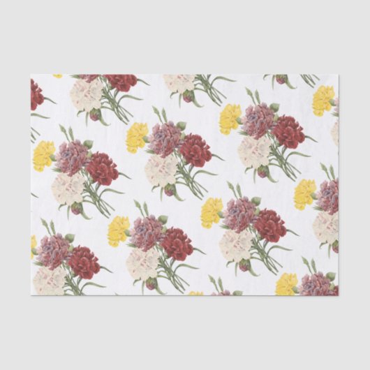 Carnation Blume Muster Seidenpapier (Vorderseite)