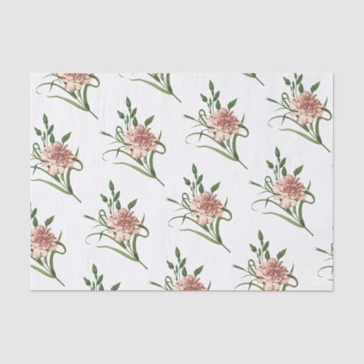Carnation Blume Muster Seidenpapier (Vorderseite)