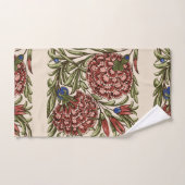 Carnation Blume Tile Antique Rustikale Kunst Badhandtuch Set (Handtuch)