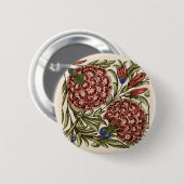Carnation Blume Tile Antique Rustikale Kunst Button (Vorne & Hinten)