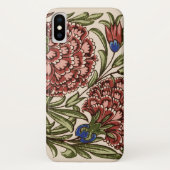 Carnation Blume Tile Antique Rustikale Kunst Case-Mate iPhone Hülle (Rückseite)