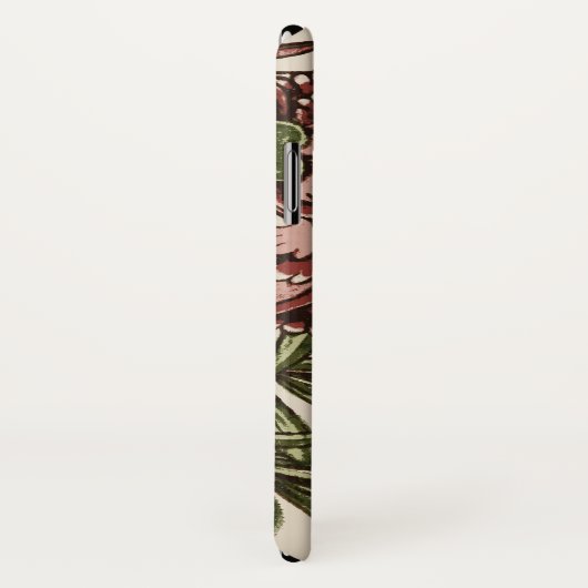 Carnation Blume Tile Antique Rustikale Kunst Case-Mate iPhone Hülle (Hinten/Rechts)