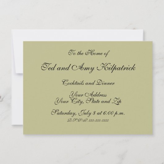 Carnation Blume Tile Antique Rustikale Kunst Einladung (Rückseite)