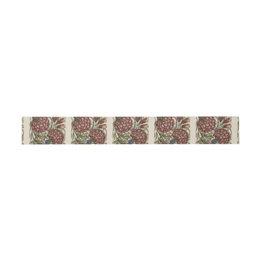 Carnation Blume Tile Antique Rustikale Kunst Einladungsbanderole (Flach)