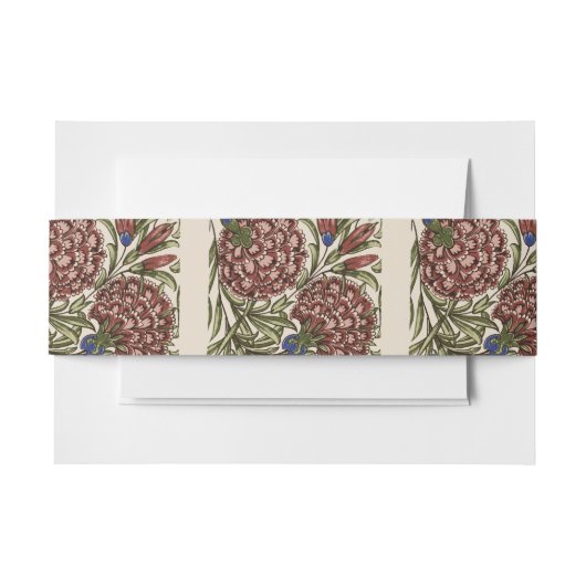 Carnation Blume Tile Antique Rustikale Kunst Einladungsbanderole (Vorderseite Beispiel)