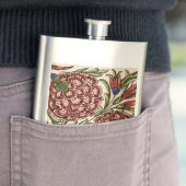 Carnation Blume Tile Antique Rustikale Kunst Flachmann (Beispiel)