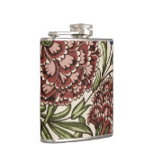 Carnation Blume Tile Antique Rustikale Kunst Flachmann (Rechts)