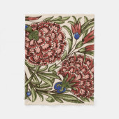 Carnation Blume Tile Antique Rustikale Kunst Fleecedecke (Vorderseite)
