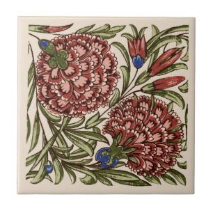 Carnation Blume Tile Antique Rustikale Kunst Fliese