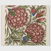 Carnation Blume Tile Antique Rustikale Kunst Geschenkpapier (Flach)