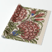 Carnation Blume Tile Antique Rustikale Kunst Geschenkpapier (Ungerollt)
