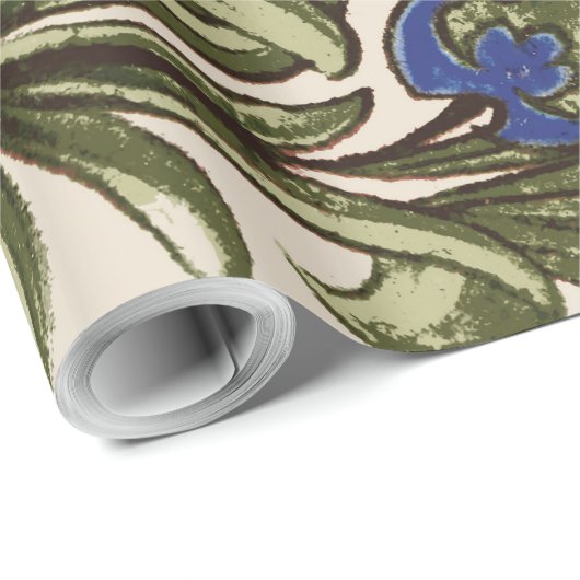 Carnation Blume Tile Antique Rustikale Kunst Geschenkpapier (Rolleneckpunkt)