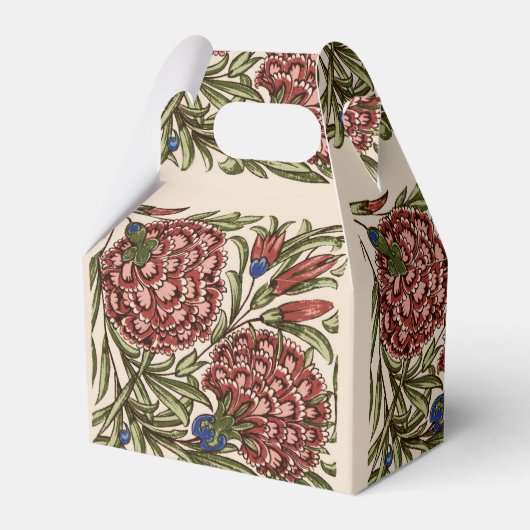 Carnation Blume Tile Antique Rustikale Kunst Geschenkschachtel (Vorderseite)