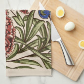 Carnation Blume Tile Antique Rustikale Kunst Geschirrtuch (Viertel Falte)