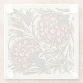 Carnation Blume Tile Antique Rustikale Kunst Glasuntersetzer (Rückseite)