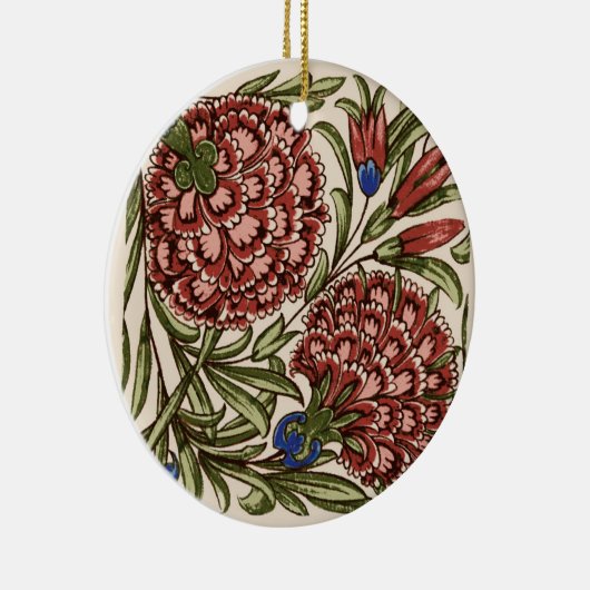 Carnation Blume Tile Antique Rustikale Kunst Keramik Ornament (Rechts)