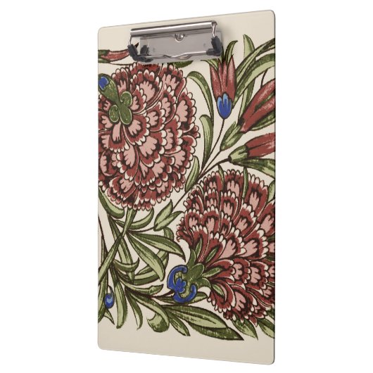 Carnation Blume Tile Antique Rustikale Kunst Klemmbrett (Links)