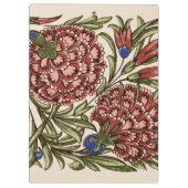Carnation Blume Tile Antique Rustikale Kunst Klemmbrett (Rückseite)