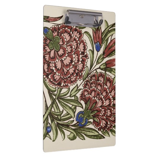 Carnation Blume Tile Antique Rustikale Kunst Klemmbrett (Rechts)