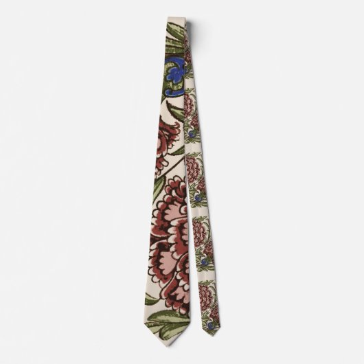 Carnation Blume Tile Antique Rustikale Kunst Krawatte (Vorderseite)