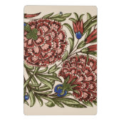 Carnation Blume Tile Antique Rustikale Kunst Mini Klemmbrett (Rückseite)