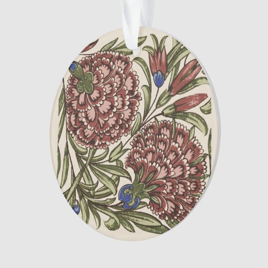 Carnation Blume Tile Antique Rustikale Kunst Ornament (Vorderseite)