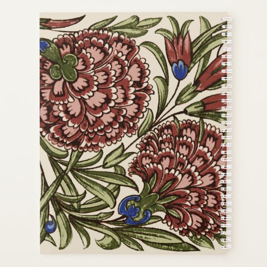 Carnation Blume Tile Antique Rustikale Kunst Planer (Rückseite)