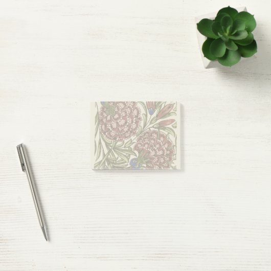 Carnation Blume Tile Antique Rustikale Kunst Post-it Klebezettel (Büro)