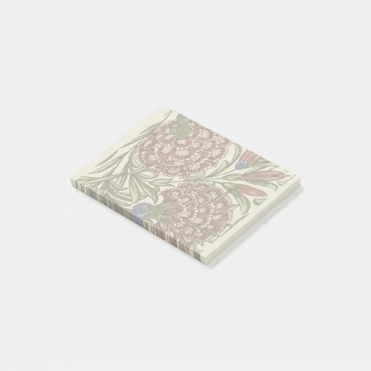 Carnation Blume Tile Antique Rustikale Kunst Post-it Klebezettel (angewinkelt)
