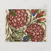 Carnation Blume Tile Antique Rustikale Kunst Postkarte (Vorderseite)