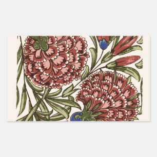 Carnation Blume Tile Antique Rustikale Kunst Rechteckiger Aufkleber