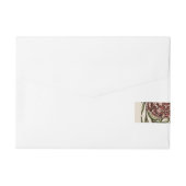 Carnation Blume Tile Antique Rustikale Kunst Rundum-Adressaufkleber (Rückseite)