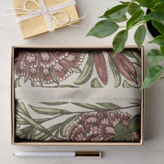 Carnation Blume Tile Antique Rustikale Kunst Seidenpapier (Geschenk)