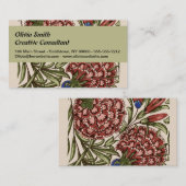 Carnation Blume Tile Antique Rustikale Kunst Visitenkarte (Vorne/Hinten)