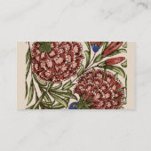 Carnation Blume Tile Antique Rustikale Kunst Visitenkarte (Rückseite)